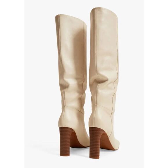 MANGO
Campo Leather Knee High Boots in Ivory Size 37 / Néw With Tags - Picture 3 of 9